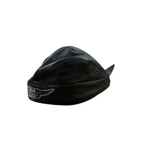 Harley-Davidson 100th Anniversary Leather Skull Cap Tie‎ Back Size Large